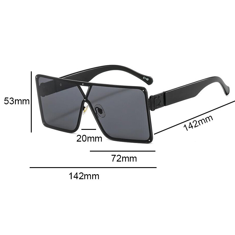 2022 óculos de sol quadrados azuis para homens grande quadro vintage óculos de sol gradiente óculos de alta qualidade plana superior