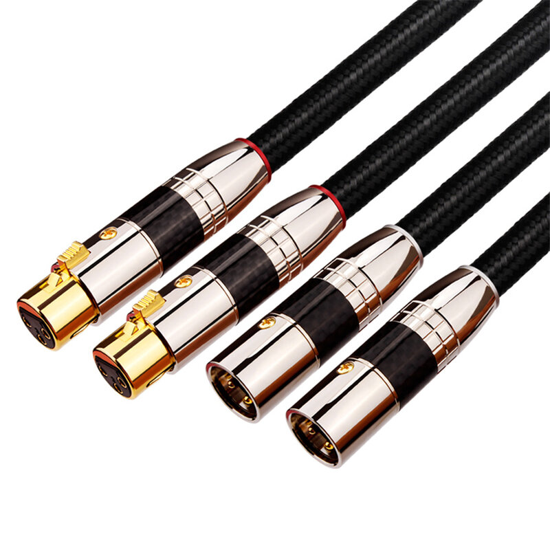 YYAUDIO-altavoz Fever Hifi, Cable XLR de alta calidad OCC OFC, chapado en plata y cobre, Cable de Audio macho a hembra 2 XLR