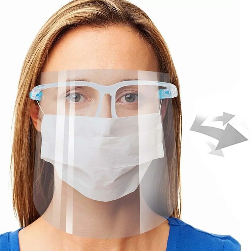 1 Box Volle Gesicht Schild Brillen Rahmen Schutz Maske Tragen Gläser Anti-Fog Anti-Splash Maske Gesicht Maske