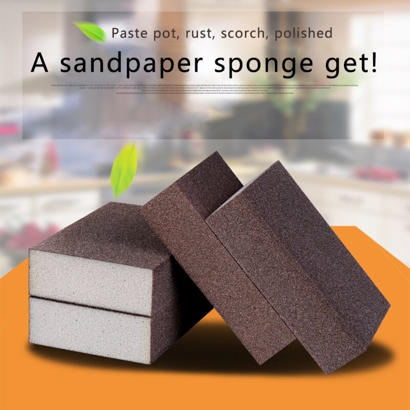 Sanding Block Girt Sponge Polishing Pad Furniture Buffing Sandpaper Tools New