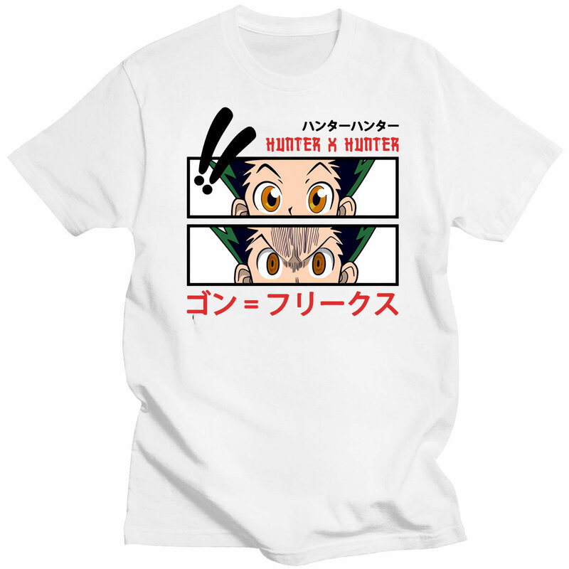 2021 년 신제품 남성 티셔츠 헌터 X 헌터 반팔 코튼 티셔츠 라운드 넥 레저 Gon Freecss 티셔츠 일본 만화 애니메이션 티셔츠