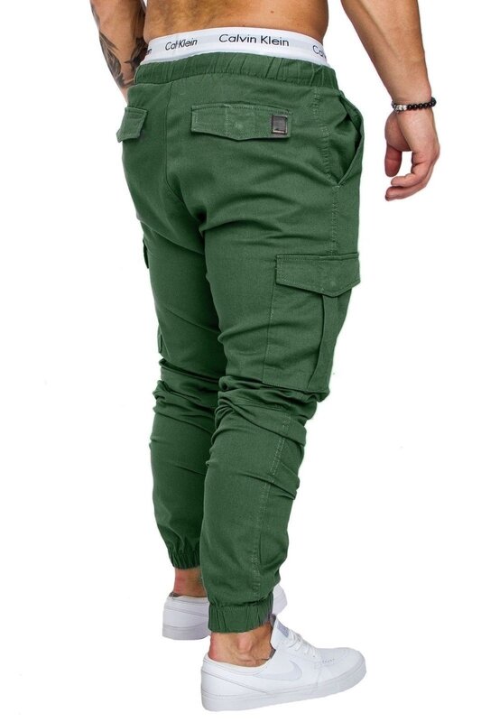Pantalones de moda con cordón para hombre, Pantalón Cargo informal con múltiples bolsillos, para exteriores, de talla grande, 12 colores, 2020
