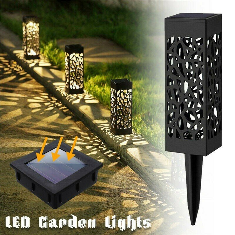 Luzes solares de led para áreas externas, para jardim, entrada dianteira, brilhante, paisagem, preto, à prova d'água, lâmpada de calçada