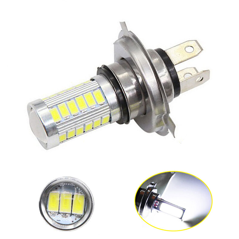 1PC H4 H7 LED faro 33SMD 5630 12V bianco fendinebbia per auto lampadina di guida flusso luminoso 800 LM temperatura di colore 6000 ~ 6500k