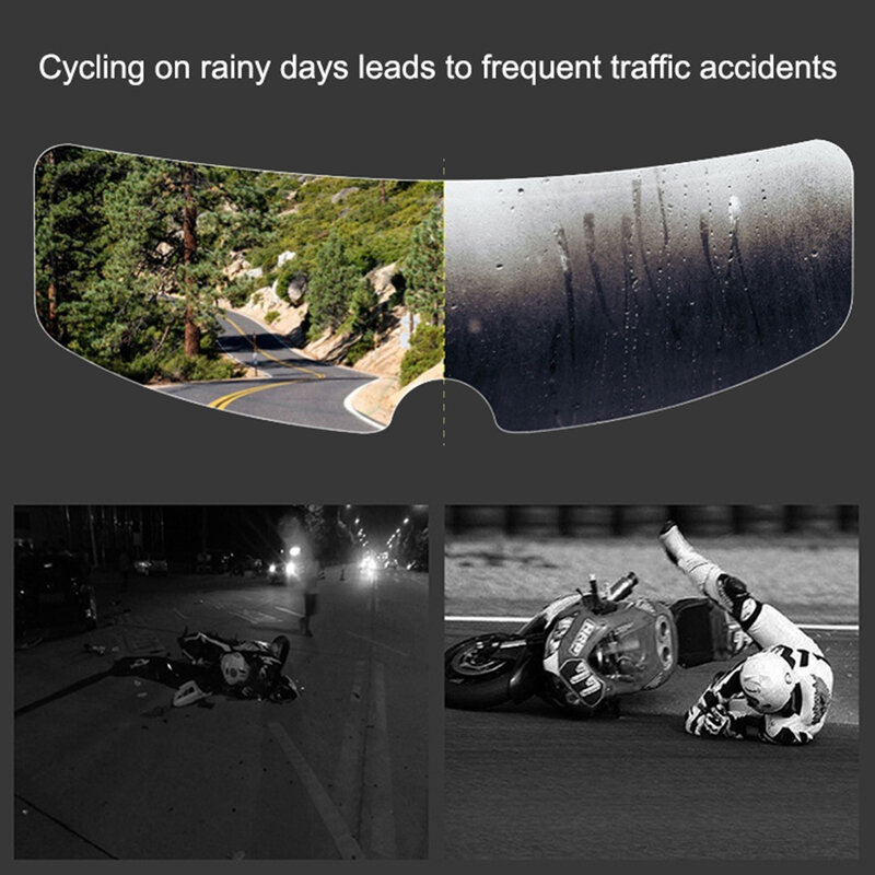 오토바이 헬멧 방수 렌즈 필름 범용 비 및 안개 보호 필름 투명 렌즈 스티커 헬멧 바이저 쉴드 Toool