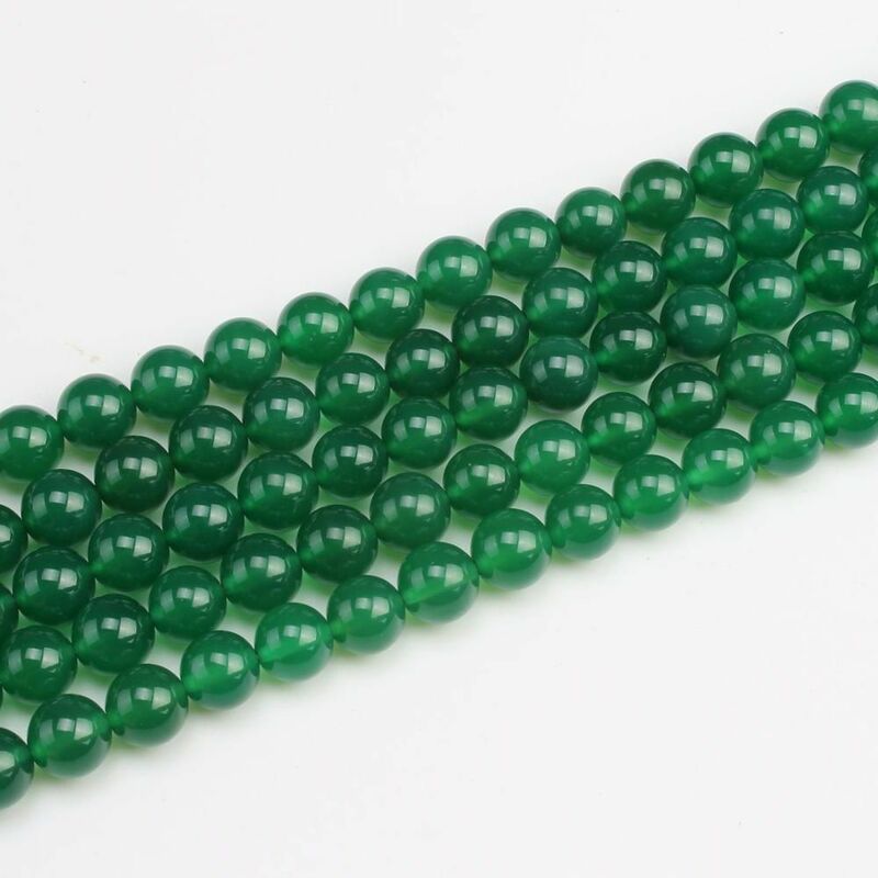 Natural Green Agate Onyx AAA Fine Gemstone 4 6 8 10 12mm Round Loose Beads Accessories for Necklace Bracelet DIY Jewelry Making