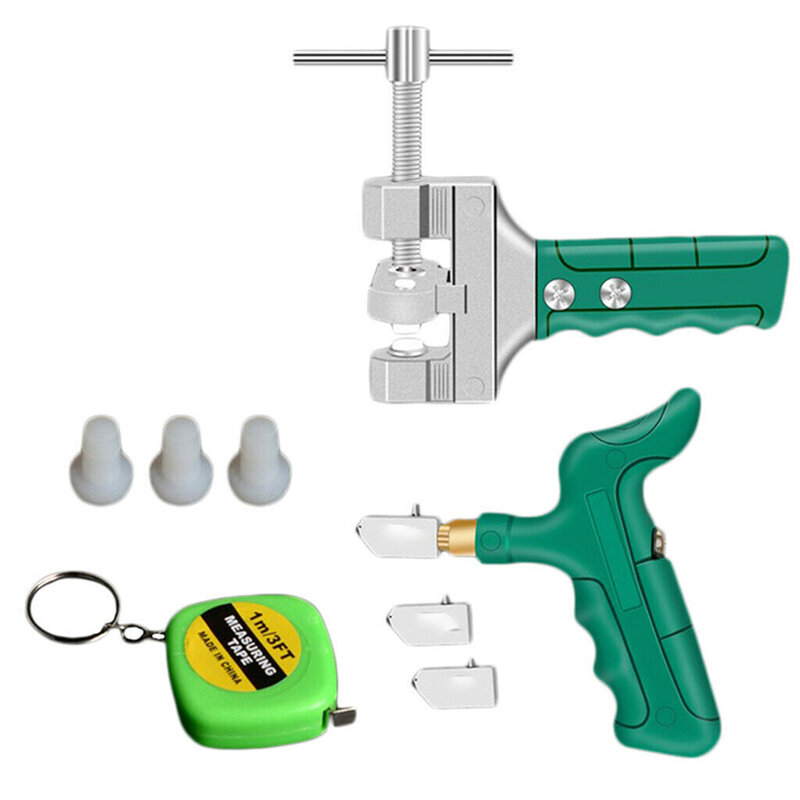 Kit de ferramentas cortador de telha de vidro 2 in1 portátil ferramenta mão duro liga 6mm faca roda para diy casa vidro & telha cortador espelho corte