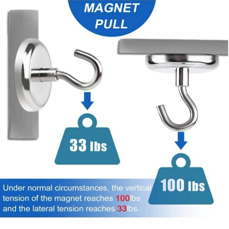 10 Buah Kait Magnet Kuat Gantungan Dinding Kait Magnet Berat Kait Lemari Dapur Alat Penyimpanan Rumah Tangga