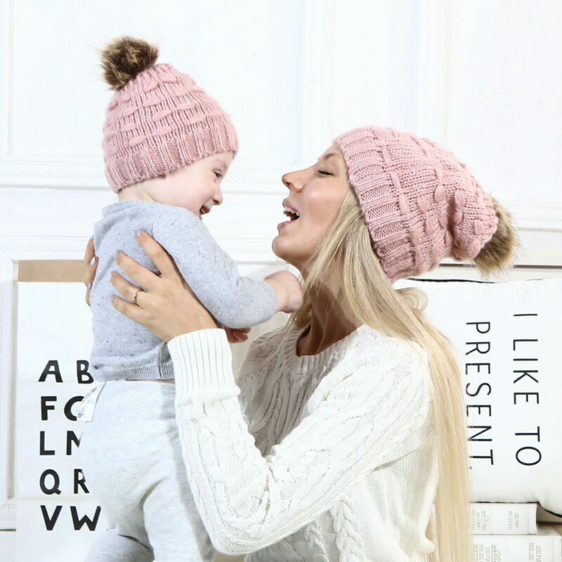 Новинка 2019, 2 шт., детская одежда Tollder, Шапка-бини для мамы, вязаная шапка, вязаная шапка для новорожденных, вязаная однотонная хлопковая смесь...