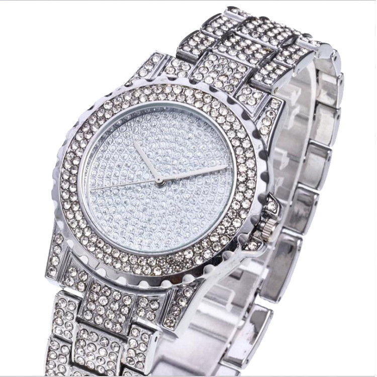 Relojes de cristal a la moda para Mujer, reloj de cuarzo con diamantes de imitación, informal, femenino