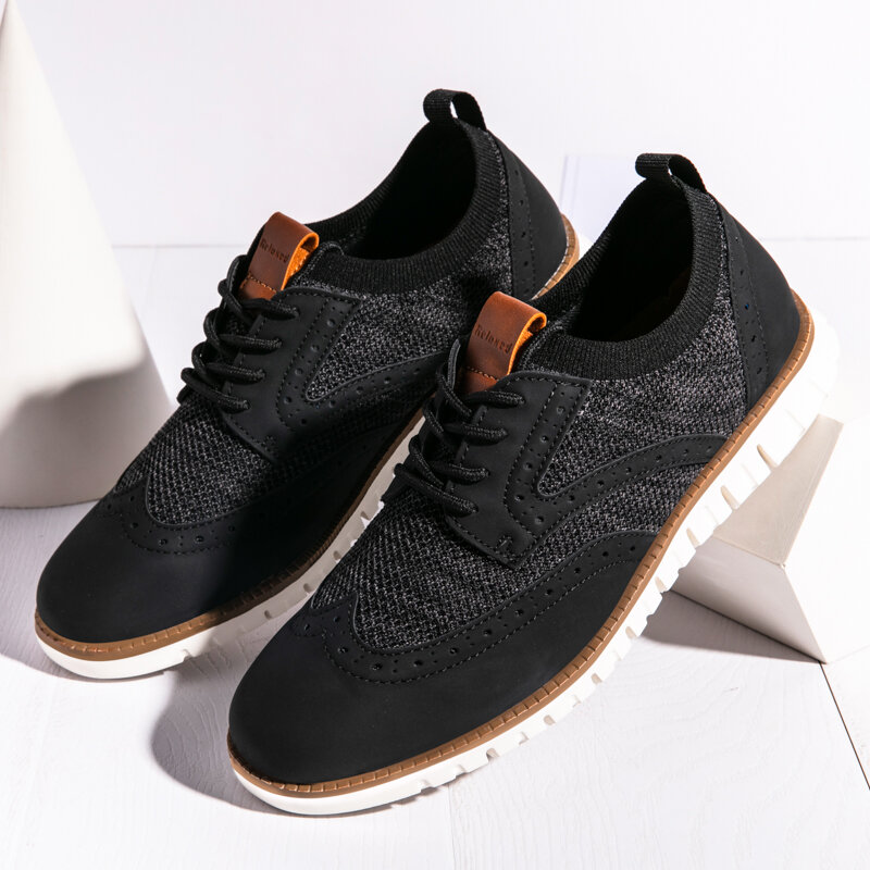 2020 Mannen Business Jurk Schoenen Brogue Stijl Mannen Platte Outdoor Wandelen Casual Schoenen Ademend Geweven Mannen Kantoor Schoenen bruiloft