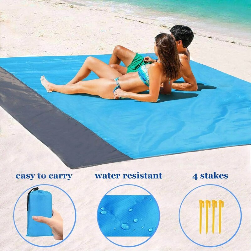 새로운 가벼운 무게 모래 무료 비치 매트 야외 여행 캠핑 비치 매트 홈 장식 러그 휴대용 접이식 피크닉 담요