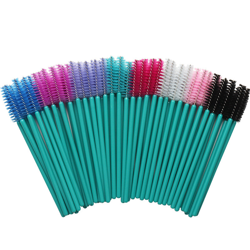 50 pz/pacco monouso cosmetico ciglia pennello Mascara applicatore colorato trucco sopracciglia spazzole ciglia Set di strumenti di estensione