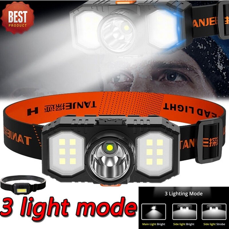 Scheinwerfer USB Aufladbare Super Licht Ultra-helle Lange-palette Led Taschenlampe Nacht Angeln Lampe Kopf-montiert Licht wasserdicht