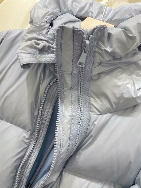 女性用の白いダックダウンジャケット,フード付き,厚く,暖かい,ファッショナブル,冬,2021