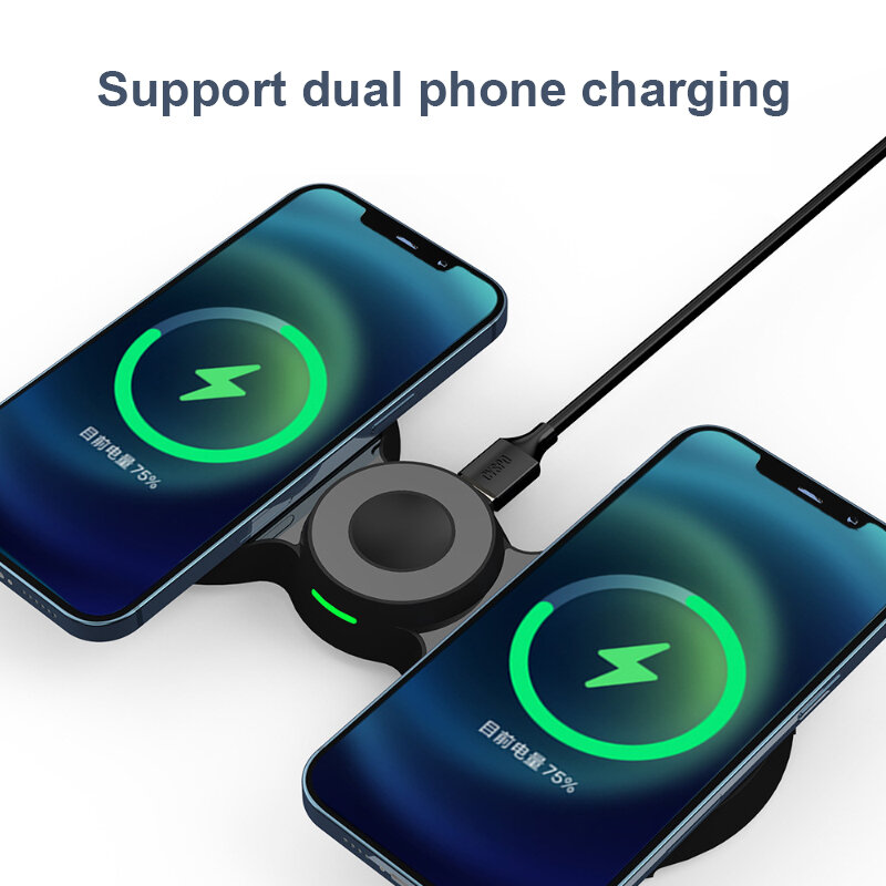 Magnetic 15W Qi Wireless Charger For iPhone 12ProMax iWatch/Airpods Magnet Fast Charging Dock For Huawei Xiaomi Quick Charge Pad