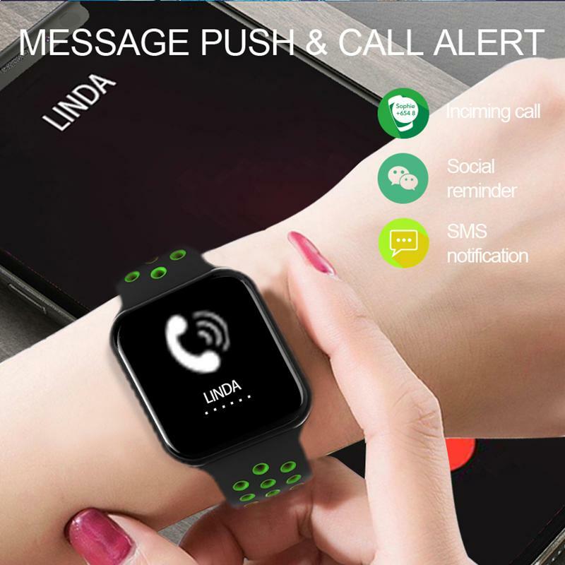 IOS 안드로이드 전화 ip68 전체 화면 터치 스마트 워치 피트니스 추적기 심장 박동 혈압 Smartwatch