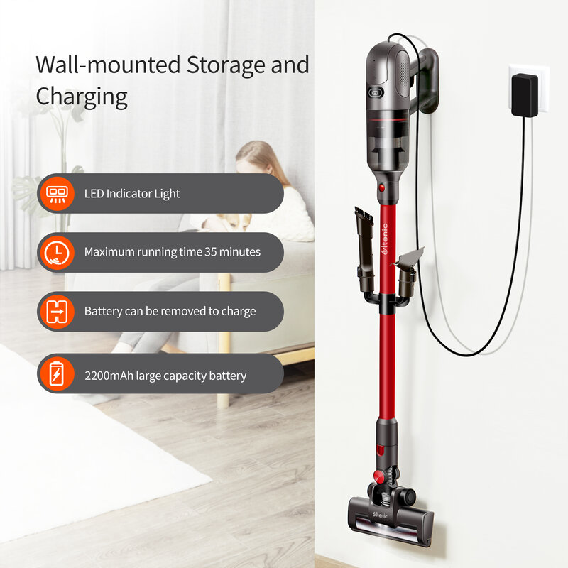 Ultenic U10 Wireless Vacuum Cleaner 23KPA Suction Vacuums&Sweeps for Floor&Carpet with removable Battery Smart Home Applicance