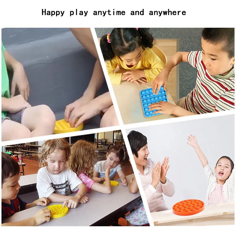 Pop-juguetes antiestrés para aliviar el autismo para niños y adultos, puzle de colores del Arcoíris, burbujas antiestrés