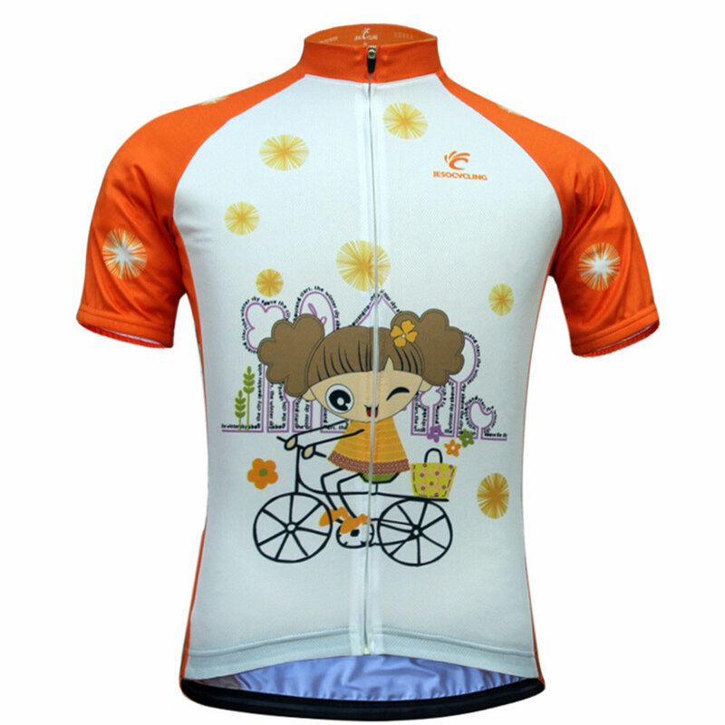 女性サイクリングジャージ漫画夏半袖バイクジャージ着用昇華した印刷マイヨ ciclismo Whosales 自転車服
