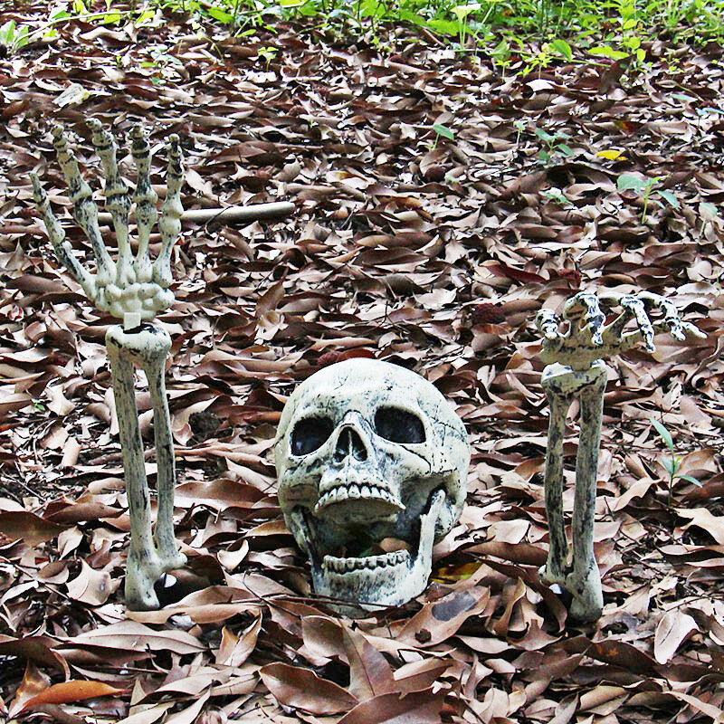 Diyafs esqueleto realista estacas dia das bruxas decorações para estacas de gramado jardim horrível halloween decoração esqueleto