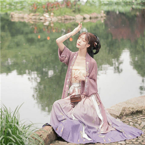 Starożytnych tradycyjnych chińskich kobiet elegancka sukienka Hanfu Retro dynastii Tang księżniczka kostiumy haft parkiet bajki sukienki