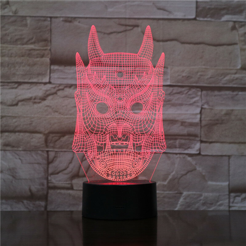 Maschera di Halloween luci notturne 3D giocattoli per bambini luci a Led regali di illuminazione di Halloween creativi camera dei bambini lampada da tavolo per bambini a Led 2080