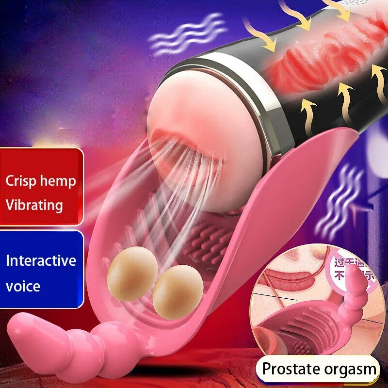 Speeltjes Voor Mannen Deep Throat Orale Sex Masturbators Met Voice Zuig Pocket Pussy Masturbator Pijpbeurt Machine Volwassen Seksuele Speelgoed