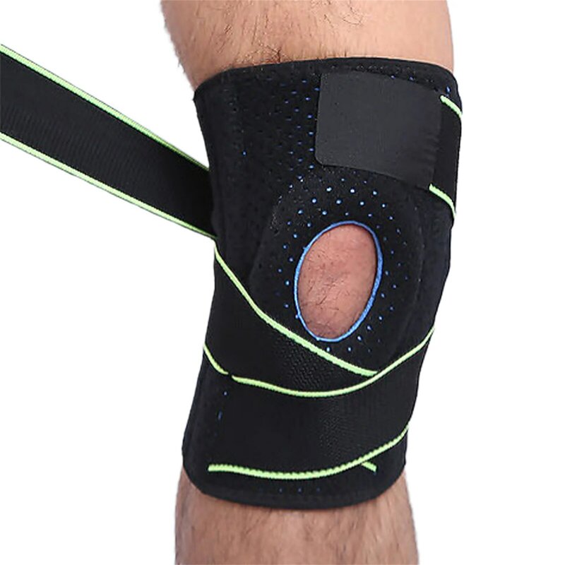 Esportes joelheiras cinta dupla patela silicone amortecedor respirável proteção de pressão de secagem rápida alta elasticidade almofadas
