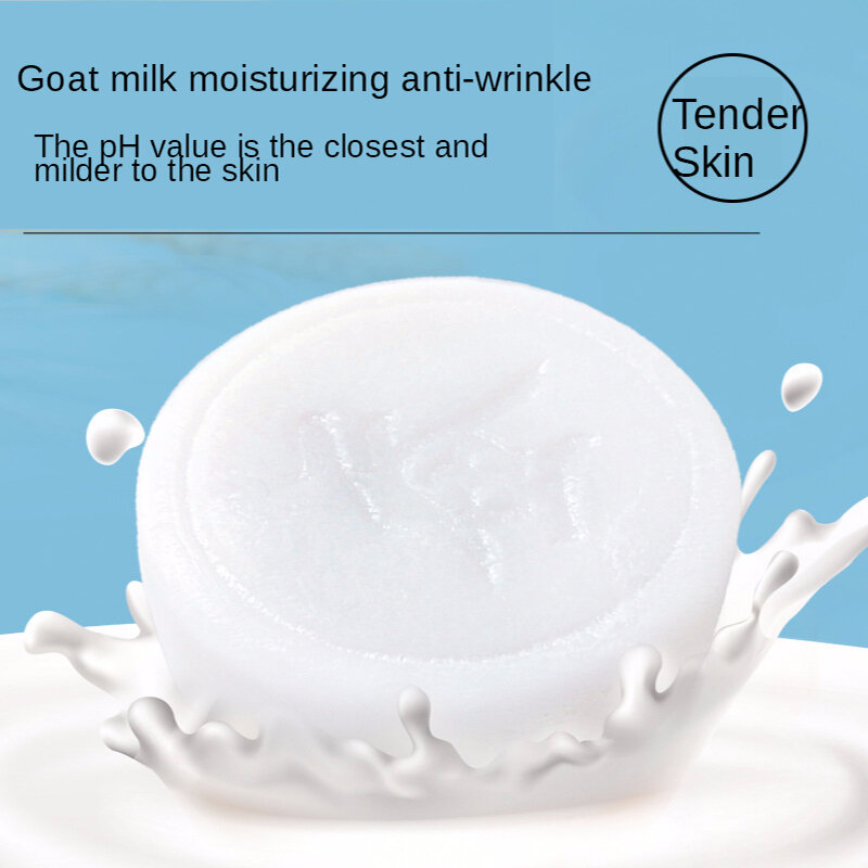Savon en soie de lait de chèvre fait à la main, 1 pièce de 80g, réduit les Pores, traitement Anti-acné, huile hydratante, blanchissante, dissolvant d'acariens, nettoyant pour le visage