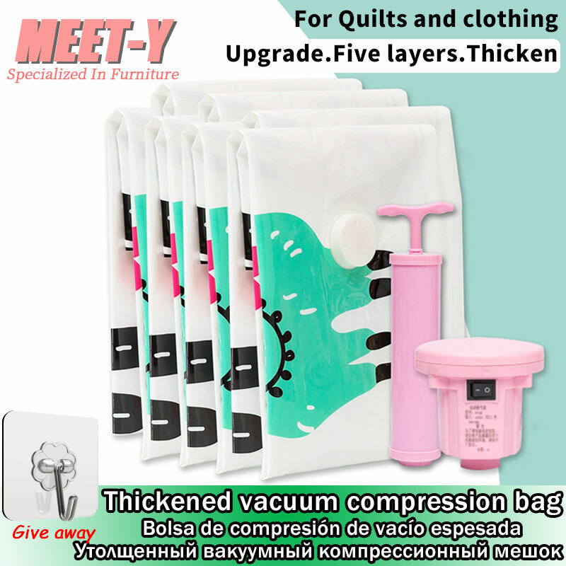 2021 Damp-proof Anti-Mould Thicken Vacuum Quilts Clothes StorageBag More Space Saver ZiplockBag Compression Bag With Travel Set