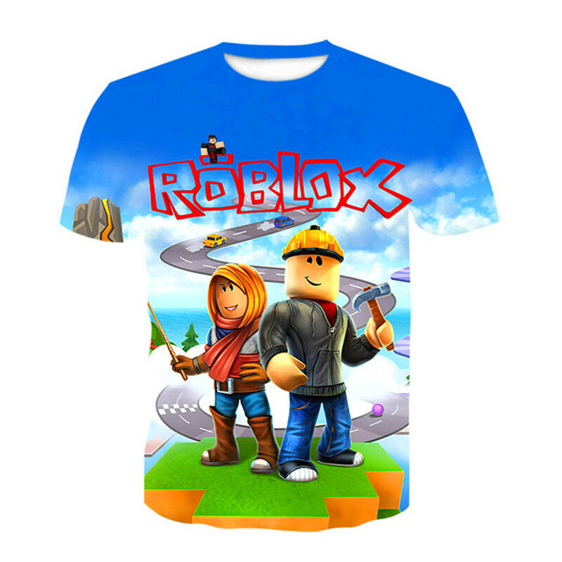 Robloxing – T-Shirt col rond pour enfants, décontracté, imprimé en 3D, vêtement de Sport pour garçons, 2021