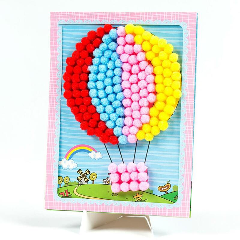Kuulee креативный DIY Детский плюшевый шар, наклейки для рисования, Детский развивающий материал ручной работы, Мультяшные пазлы, поделки, игруш...