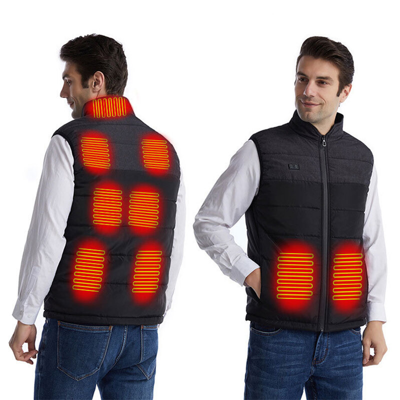 Nowy 9 podgrzewana kamizelka kurtka moda mężczyzna kobiet płaszcz ubrania inteligentny podgrzewany elektrycznie ciepłe ubrania zimowe podgrzewane polowanie
