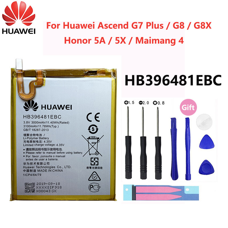 Huawei-bateria de telefone original, bateria para telefone celular, original, p9, p10, p20, honor 8, 9 lite, 10, 9i, 5c, enjoy nova mate 2, 2i, 3i, 5a, 5x, 6s, 7a, 7x, g7, y7, g8, g10, plus