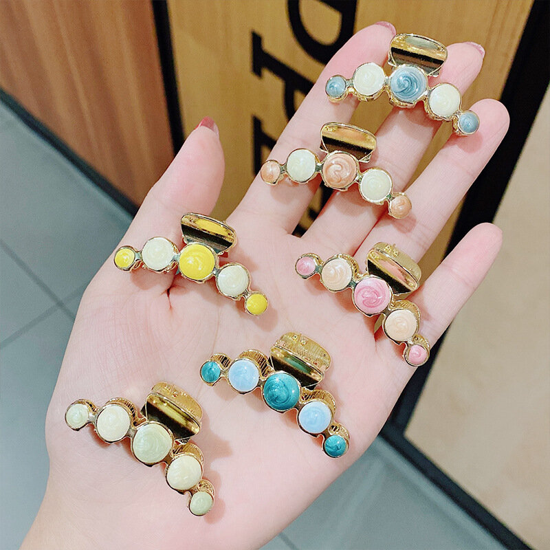 Korea Hairclips Ins Small Fresh Hairpin Small Catch Metal Color Card Issuance Bangs Clip Sweet Hair Accessories Hairclips Women