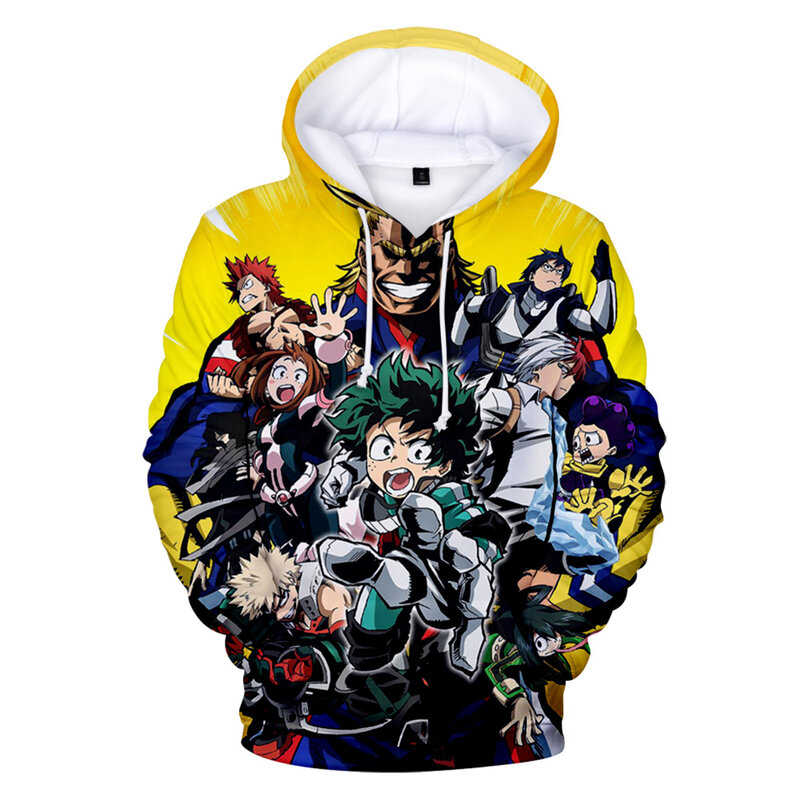 Anime meu herói academia 3d hoodies moletom moletom masculino/feminino manga longa pulôver moda 3d hoodies masculino casual harajuku com capuz topos