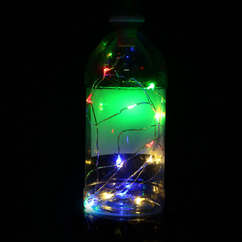 Minicadena de luces LED para botella de vino, forma de corcho, alambre de cobre, colorido, para interiores y exteriores, bodas, navidad, 2M, 20LED