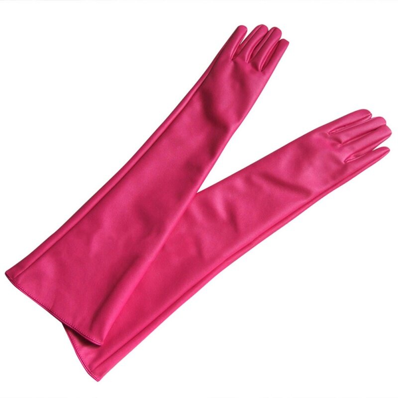 Guante de fiesta de noche para mujer, de piel sintética, sobre guantes largos hasta el codo, T551