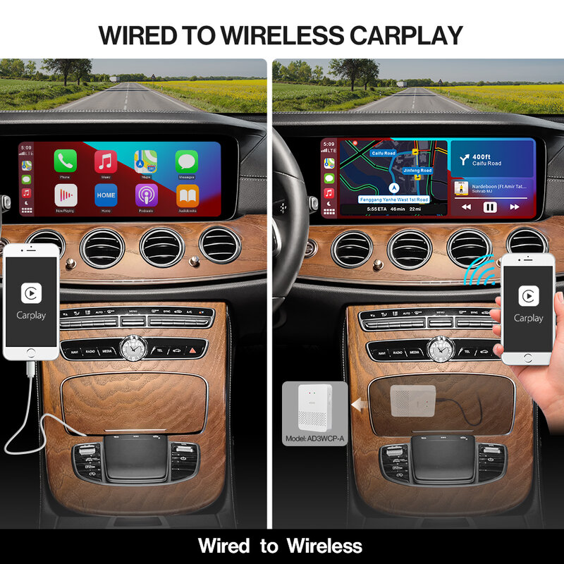 ATOTO سيارة لاسلكية CarPlay محول IOS التوصيل والتشغيل لأودي بنز شيفروليه فولكسفاغن فولفو فورد هوندا رينو مازدا بورش
