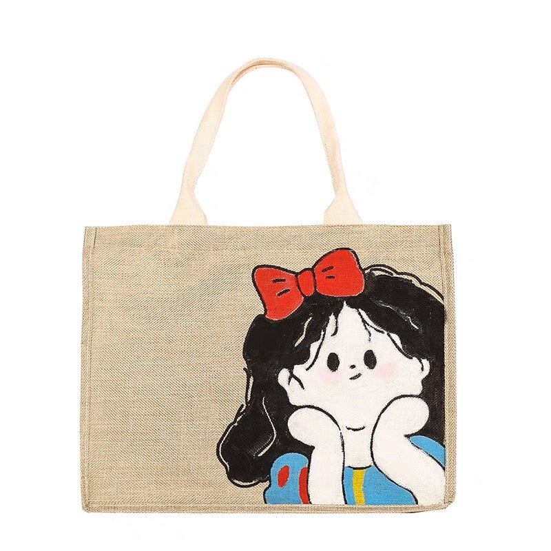 Bolsa artesanal diy de ombro, bolsa de lona pintada à mão com estilo de pintura, para presente de criança, 2020