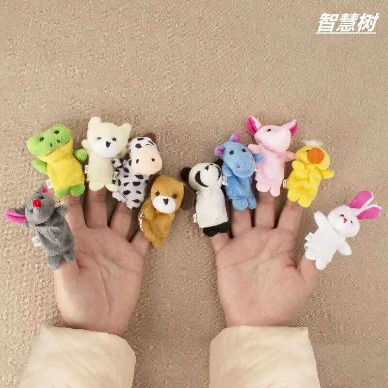 10 pacotes de bonecas animais bonitos, fantoches de dedo, bonecas de brinquedo de pelúcia, presentes para estudantes e crianças