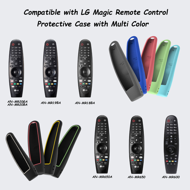For LG AN-MR600 AN-MR650 AN-MR18BA MR19BA MR20GA AM-HR600 Magic Remote Control Cases SIKAI Protective Silicone Covers Shockproof