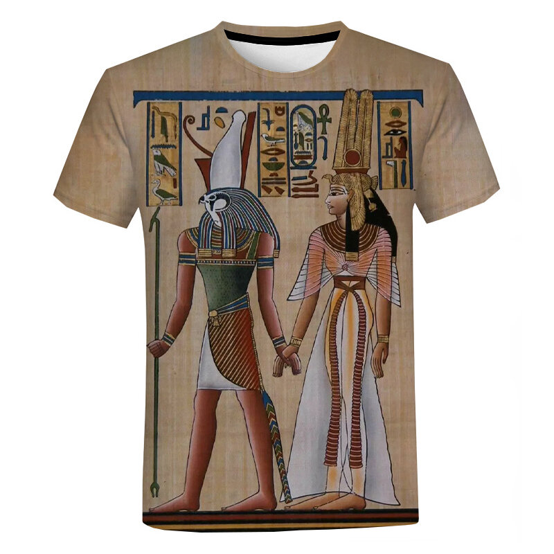 T-shirt manches courtes pour hommes et femmes, imprimé en 3D, Art égyptien ancien, drôle, mode décontractée, Streetwear classique de l'ancienne egypte