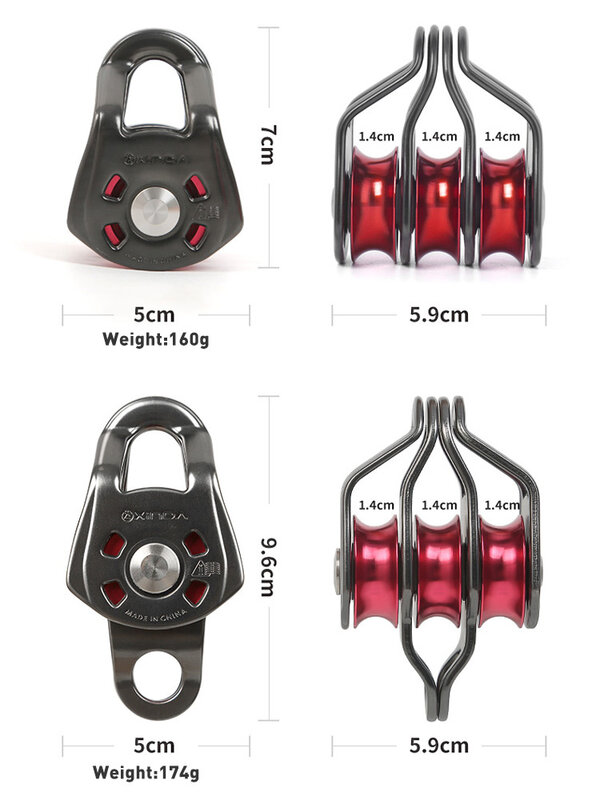 Xinda Outdoor Three Pulley Cableway Crosses Rock Climbing Rescue To Expand Hoisting Ball Bearing Pulley Block