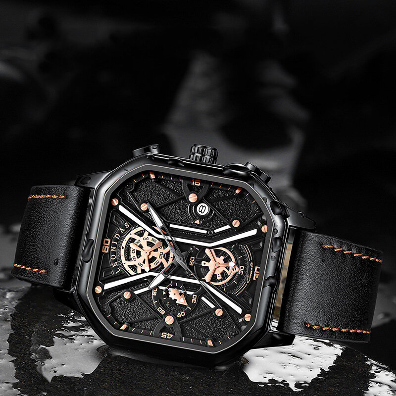 Кварцевые мужские наручные часы leonida Hardlex, индивидуальные модные водонепроницаемые часы, мужские светящиеся