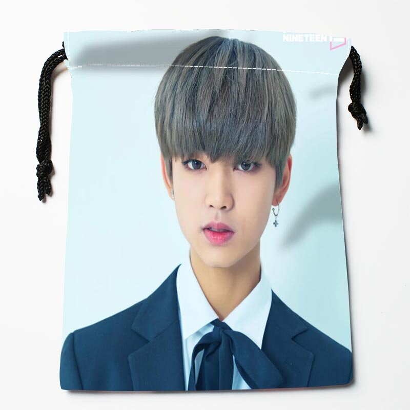 HOT KPOP 1the9 Drawstring Bags Bright Color Printed Gift Bag Travel Pouch Storage Clothes 18x22cm Satin Fabric 0622