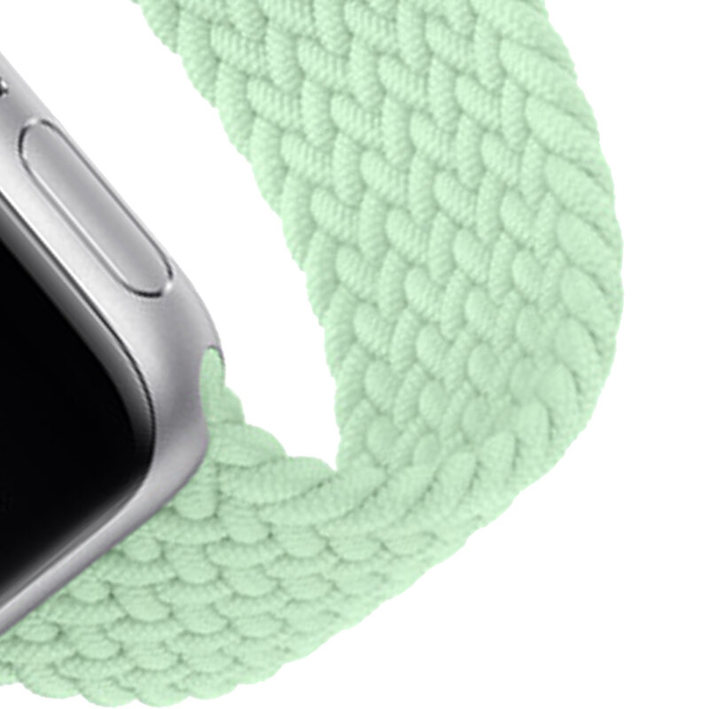 Geflochtene nylon strap für apple watch se 6 5 4 3 2 band 44mm 40mm 42mm 38mm elastische armband Solo Schleife für iwatch gürtel Zubehör