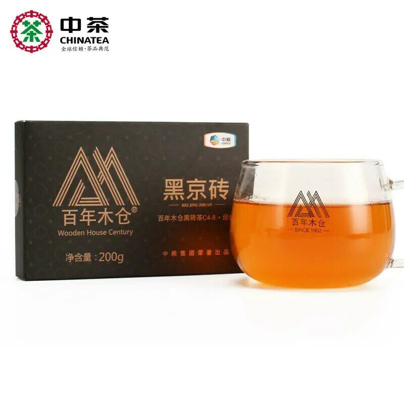 HEI JIN ZHUAN * деревянный дом век хунна анхуа Темный чай 200 г кирпичный чай