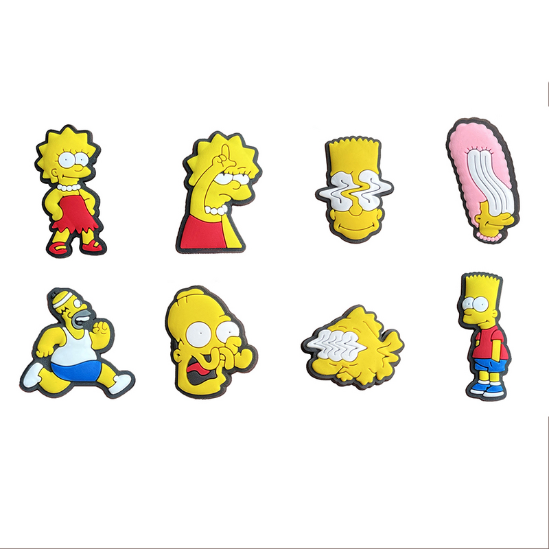 Amuletos de PVC para zapatos de Homer Bart Lisa, accesorios para zapatos DIY, decoración para croc jibz, regalo para niños, kawaii, x-mas